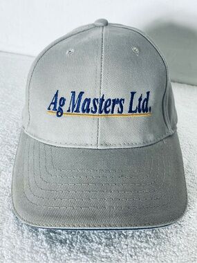 Vintage Grey Ag Masters Ltd. Embroidered  Logo Baseball Cap Hat